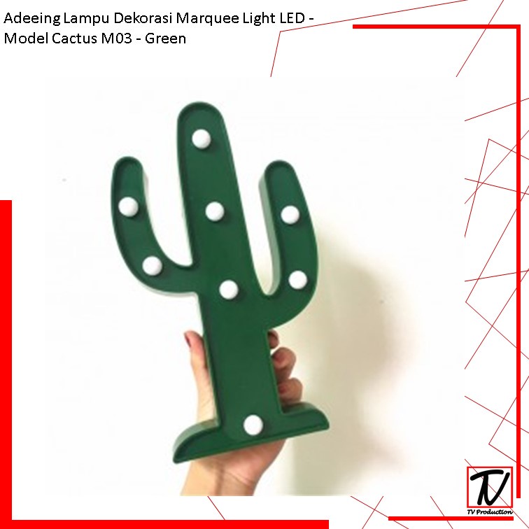 Lampu Dekorasi Marquee Light LED - Model Cactus Flaminggo M03 - Green Pink