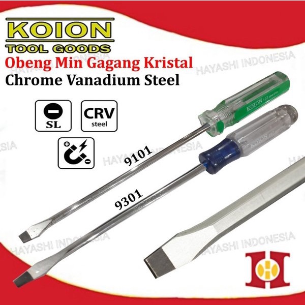 Obeng Min Magnet Slotted Screwdriver Gagang Crystal Kristal Taiwan