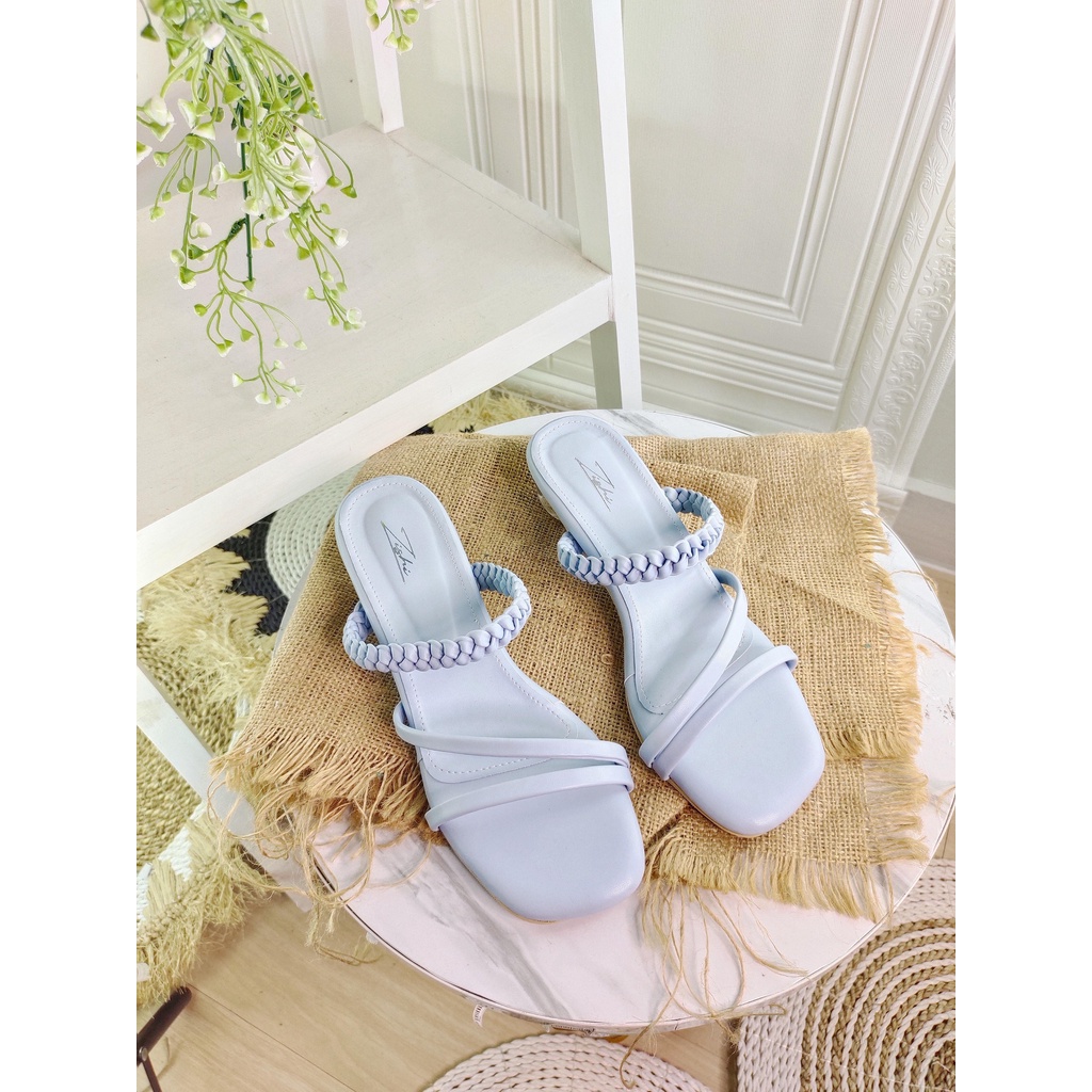 Sandal Heels Kaca Wanita Sandal Hak Wanita Sendal Kekinian Cewek Sendal Gaul Zishi - Hani Biru/Blue