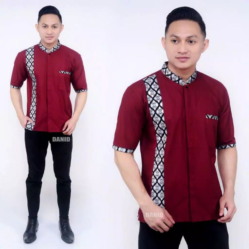 Baju Koko Kurta Lengan Pendek Baju Koko Fashion Muslim Pria Dewasa Terbaru Bahan Toyobo