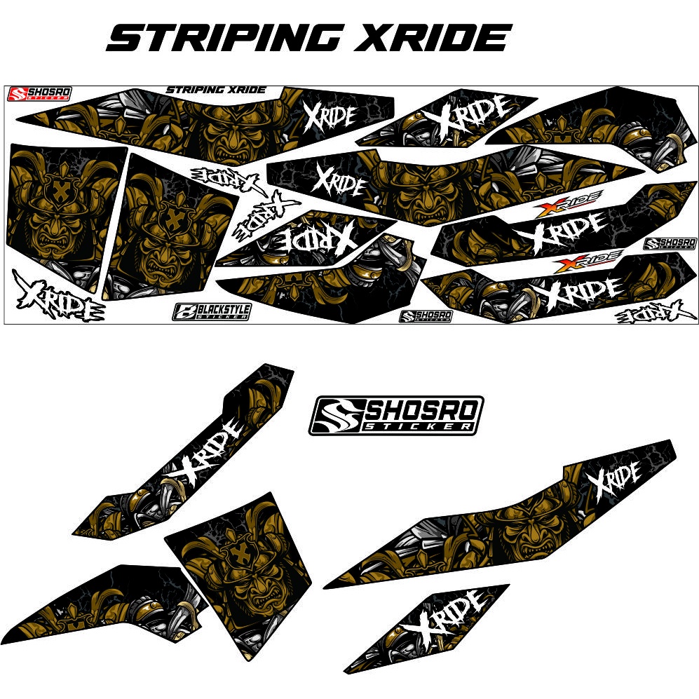 (cod) stiker motor - striping x ride - motor yamaha - motor - x ride 115 - sticker variasi - Racing