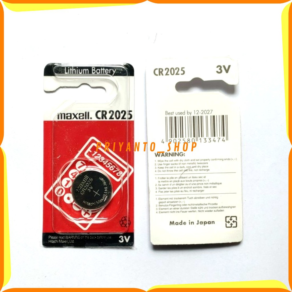 BATTERY BATREI MAXEL CR 2025 CR2025 LITHIUM 3V ORIGINAL