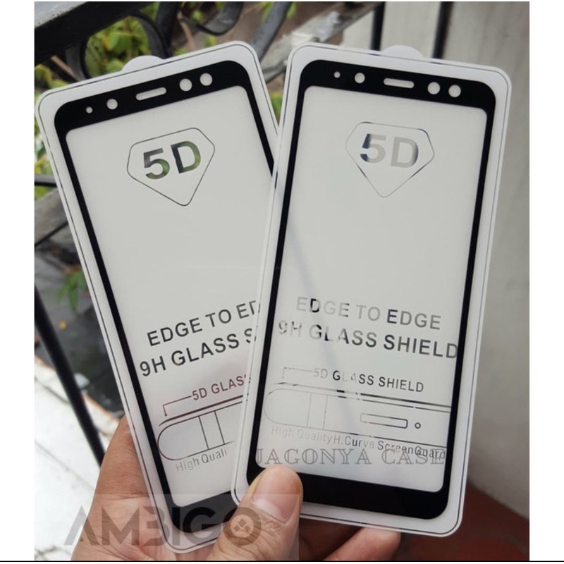 TEMPERED GLASS FULL LEM SAMSUNG A8 2018 BLACK WHITE - BC