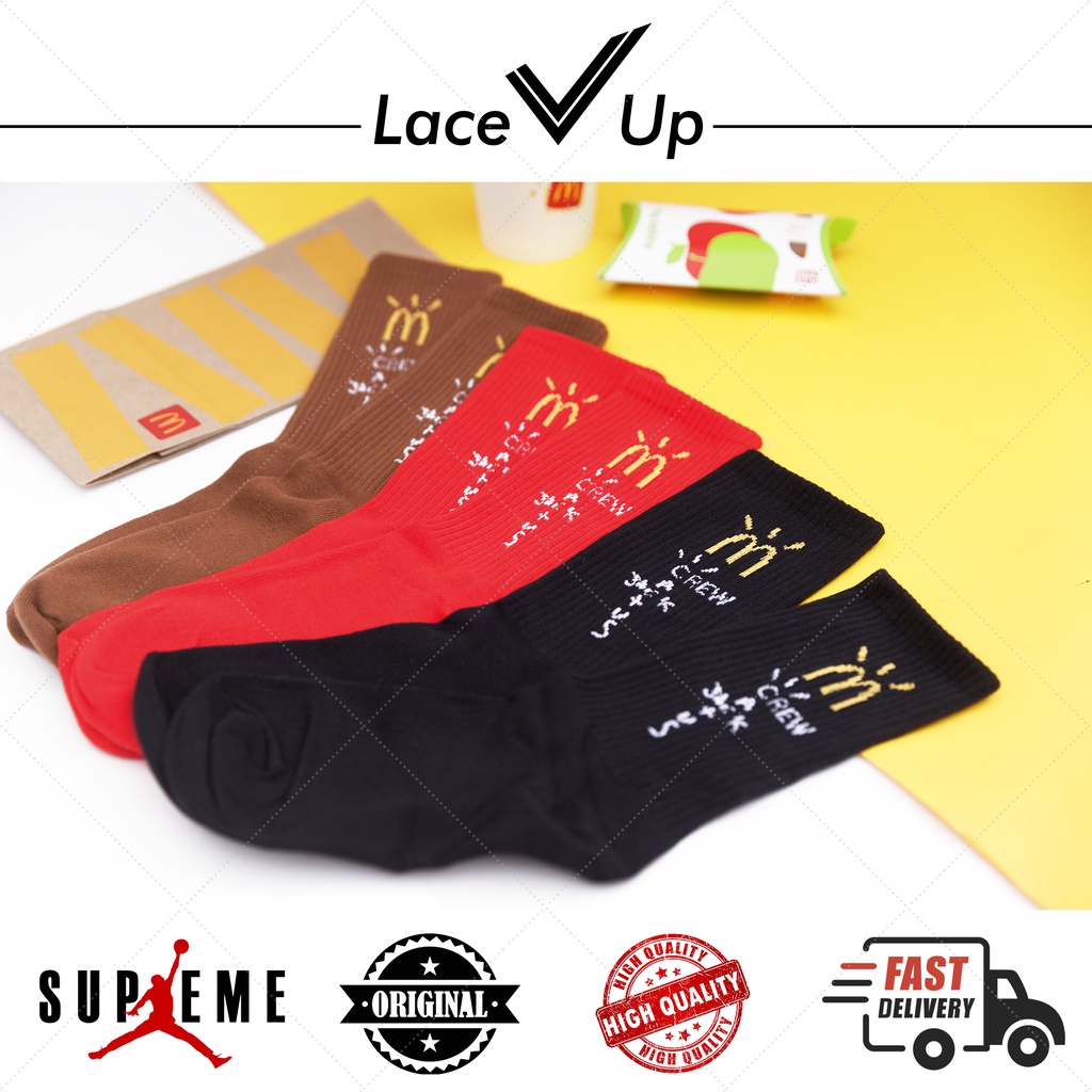 Kaos Kaki McDonalds x Cactus Jack Socks - Lace Up Socks