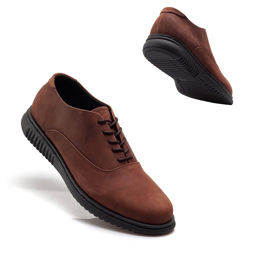 London 2.0 Choco | Sepatu Pantofel Kulit Asli Casual Kerja Pria Derby Oxford Ori | FORIND x Kenzios