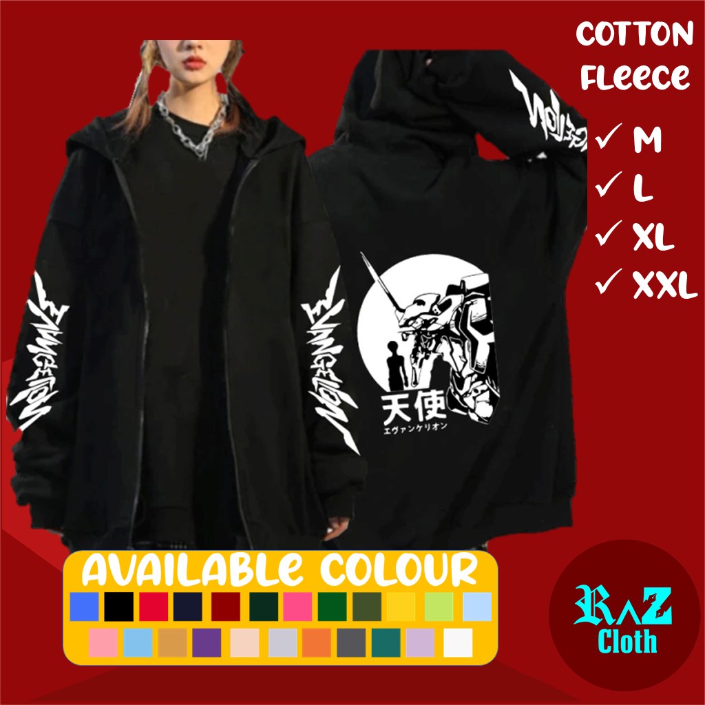 JACKET SWEATER HODDIE ANIME RESLETING NEON GENESIS EVANGELION REI AYANAMI PRIA WANITA CEWEK UNISEX