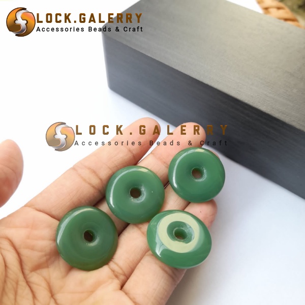 Liontin Giok Donat Bulat Liontin Untuk Gelang Kalung