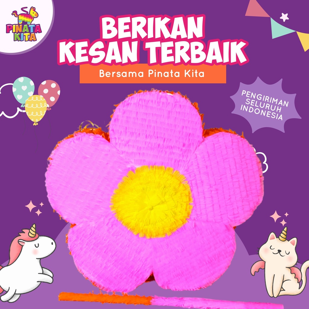 pinata bunga / pinata bentuk bunga / pinata mawar / pinata melati / pinata tarik / pinata gebuk / pi