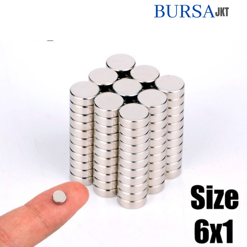 MAGNET SUPER KUAT N52 NEODYMIUM N52 BULAT STRONG NdFeB 6 x 1 MM