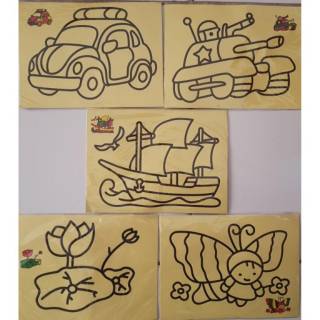 Kertas Mewarnai Lukisan Pasir Warna Sand Painting Kecil 