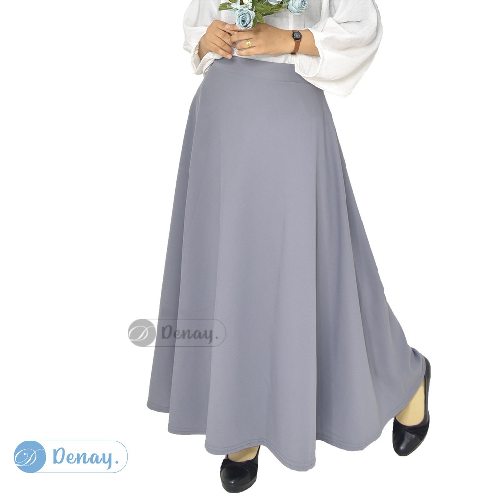 TOKODENAY - Rok wanita Lebar mode payung - Rok Waffle crape premium quality - Fashion Muslim-2
