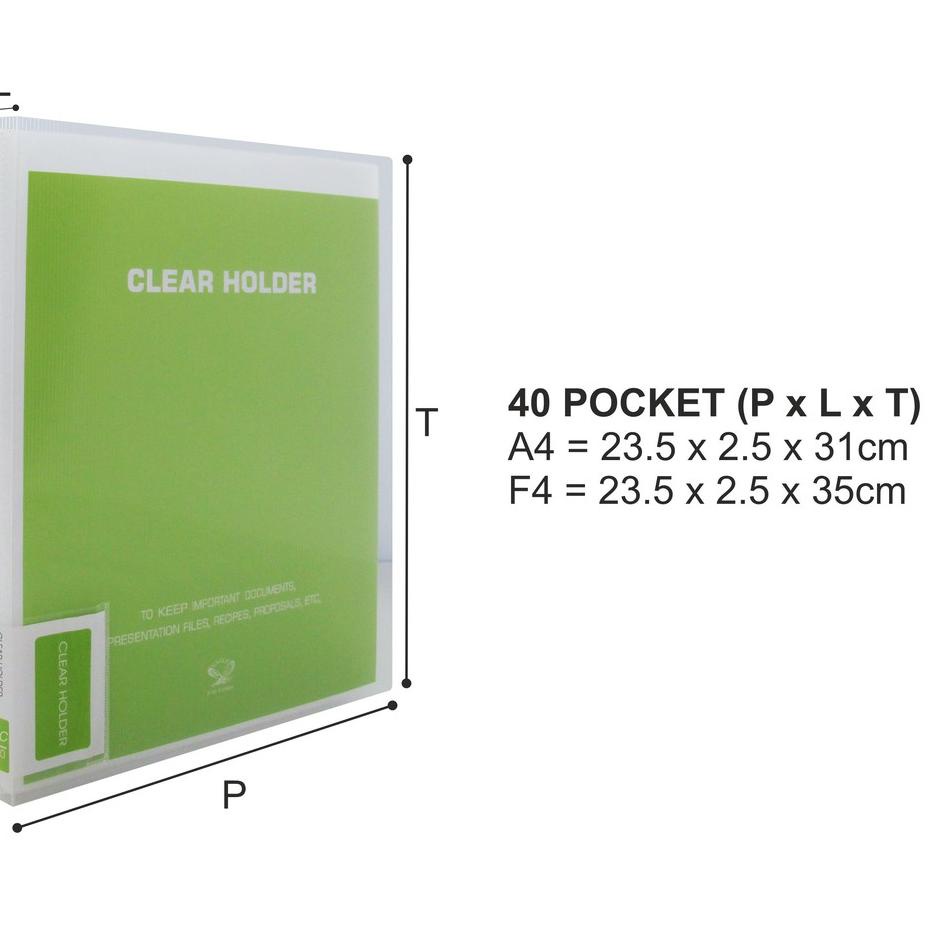 

Baru - Clear Holder / Dokument Keeper / Display Book / Document Keeper Warna Neon EAGLE A4/F4 40 Pocket ✓