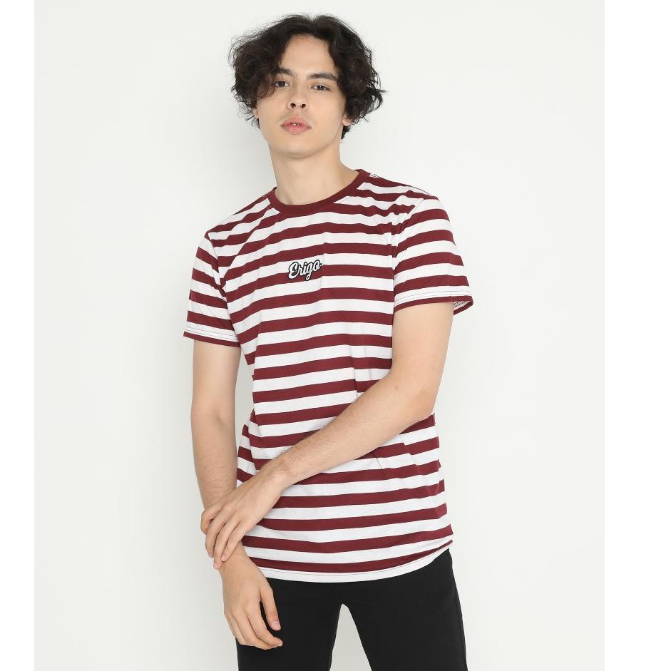 PROMO 1.1 Erigo T-Shirt Stripe Weilla Maroon White