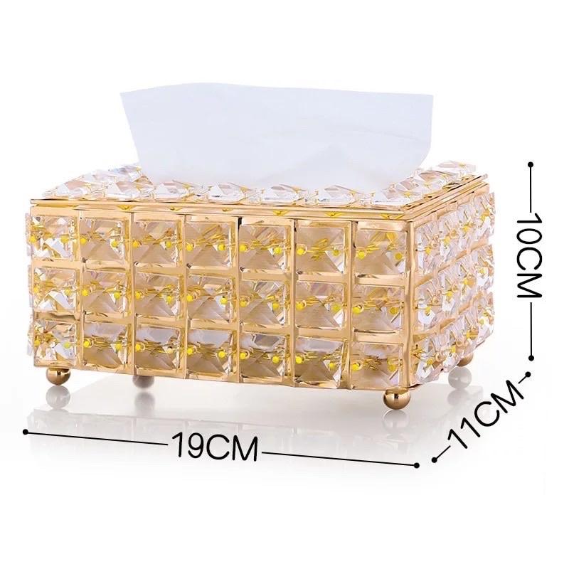 Kotak tisu crystal tempat tisu meja eropa nordic / Crystal tissue box