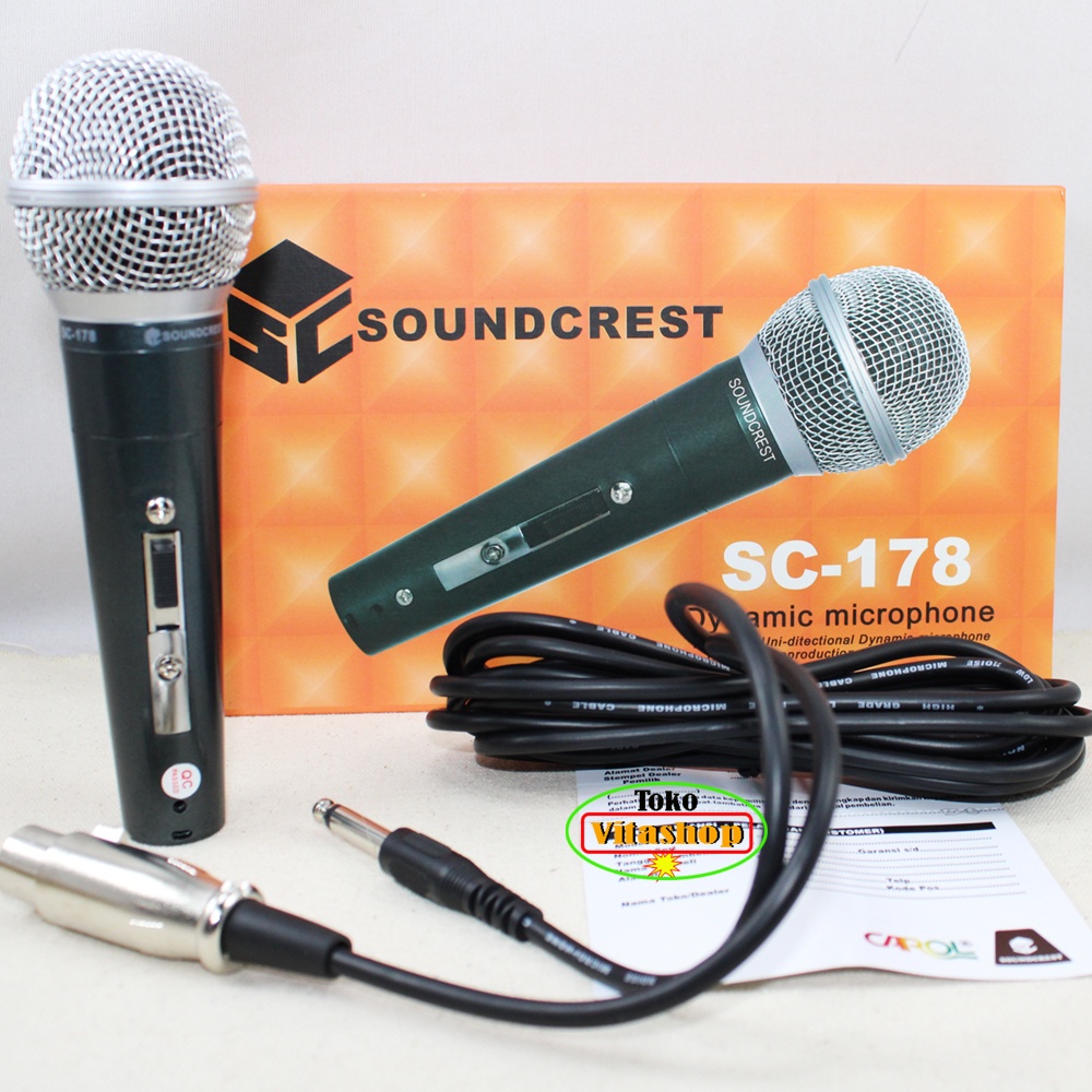 MIC KABEL SOUNDCREST SC-178 MICROPHONE DYNAMIK MIKROFON KARAOKE MIK