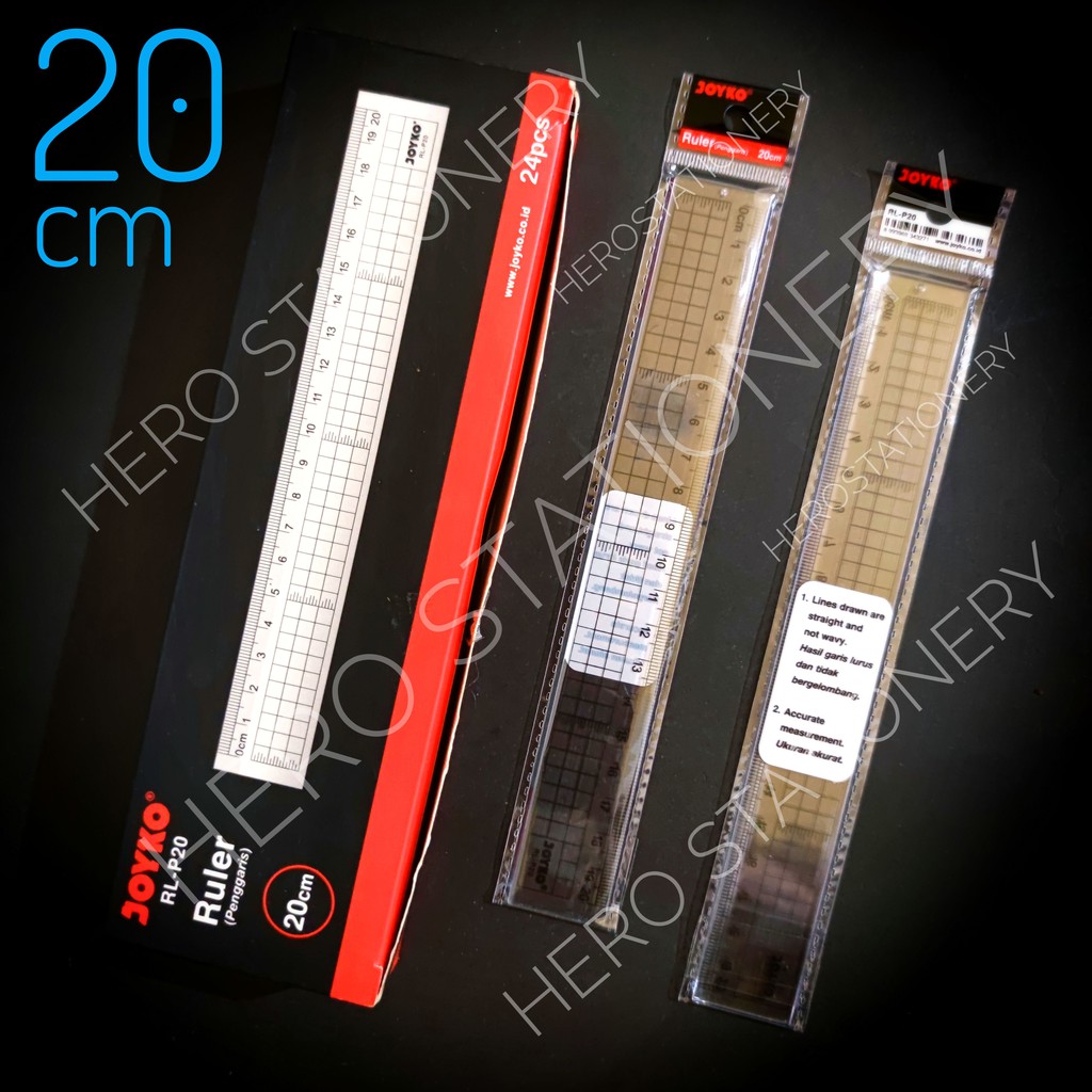 

Penggaris plastik bening mistar ruler joyko 20 cm RL-P20