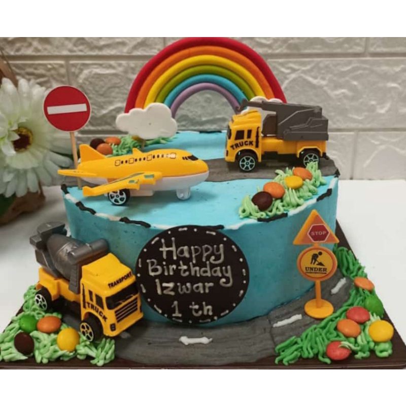 

Free ongkir es krim tart ultah anak tema truk