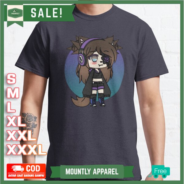 Kaos Baju Gacha Life Series - Karin the strange goth girl with the T-Shirt Premium
