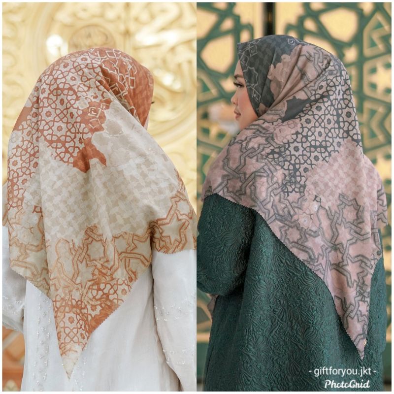 Buttonscarves Haramain Voal Square XL Jilbab Hijab Button Scarves Kerudung Premium Scarf Original