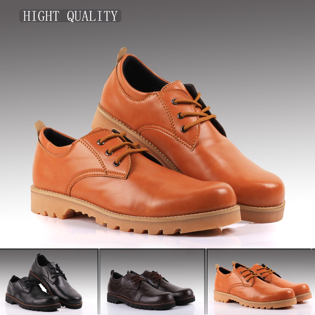 Sepatu Kerja Kantoran Boots Pria Low Boot Wingtip Kulit Asli Like Docmart Boot Pria