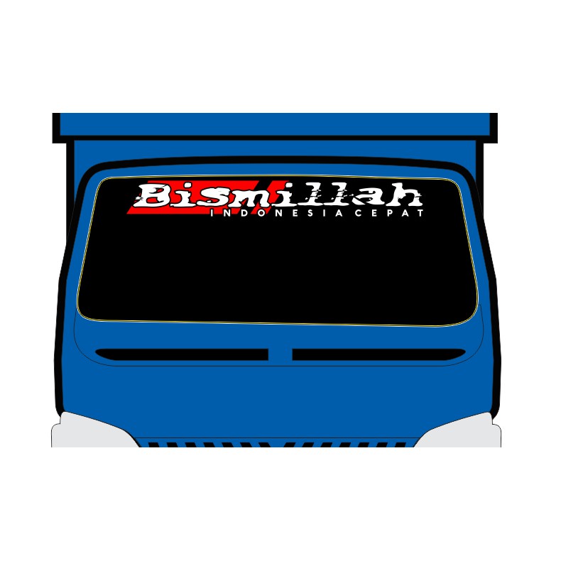 cutting sticker kaca truk bismillah