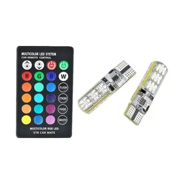 2 Lampu LED T10 Remote RGB Lampu Kota Senja Motor / Mobil - Lampu Remote-1