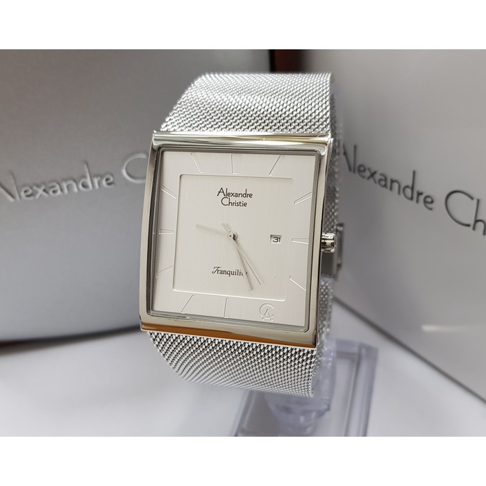 Jam tangan pria alexandre christie original AC 8333MD FULL SILVER
