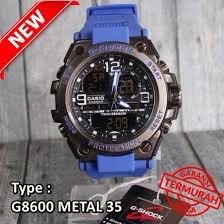 JAM TANGAN RUBBER PRIA CASI* G-SHOC* GST-8600 G-8600 DUAL-TIME METAL TANHAN AIR FREE BATERAI