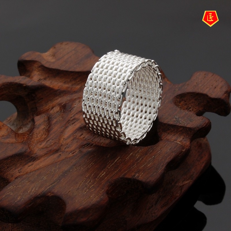 [Ready Stock]Fashion Creative Mesh Silver Ring