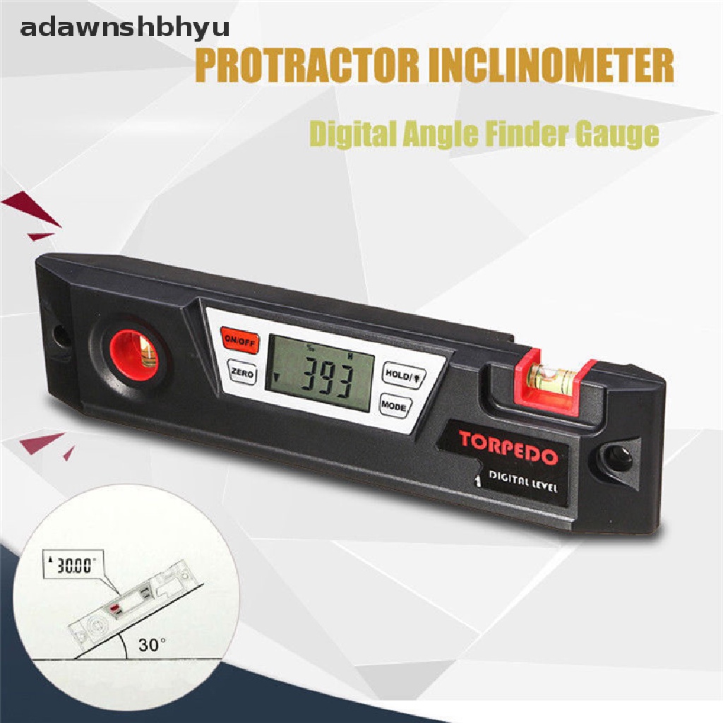 Adawnshbhyu LCD Digital Angle Finder Gauge Bevel Kotak Busur Derajat Inclinometer Waterpas