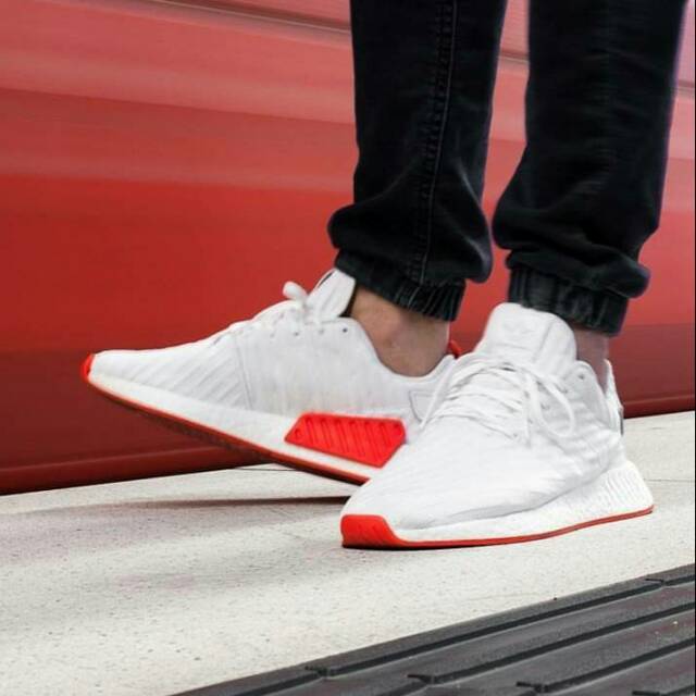 Adidas NMD R2 White Red | Shopee Indonesia