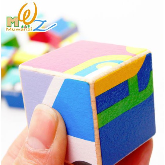 TweedyToys - Mainan Edukasi Puzzle Kayu 3D / Puzzle Kubus 6 in 1 Murah