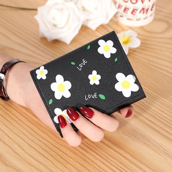 Dompet Lipat Wanita Motif Bunga Love Simple Cantik / Dompet Wanita Korean Import Lucu / TV-101