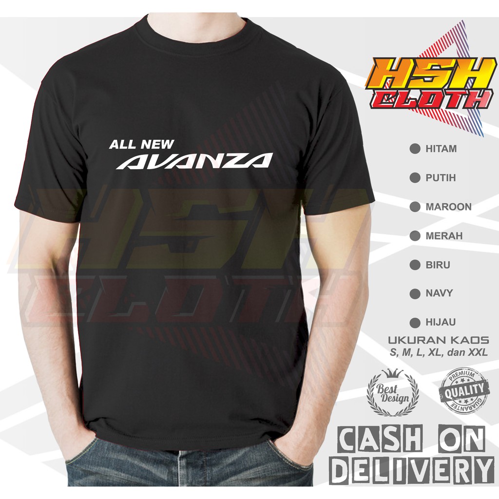 Baju Kaos Distro Mobil All New Avanza Logo Otomotif Bisa Custom - HSHCloth