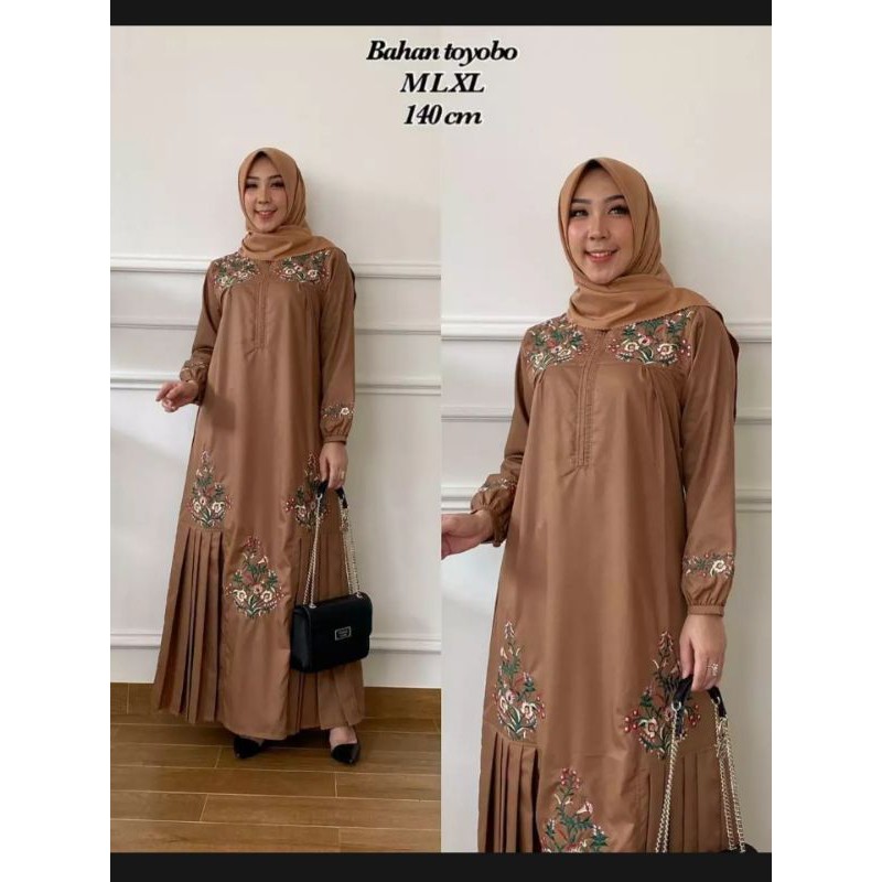 GAMIS BORDIR KOMPUTER BAHAN TOYOBO