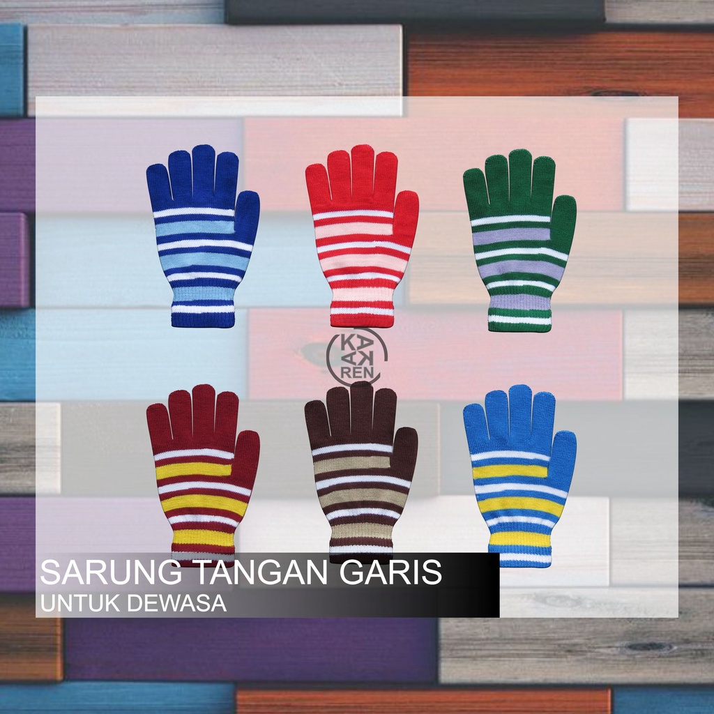 Kakaren Sarung Tangan Dewasa Garis / Belang