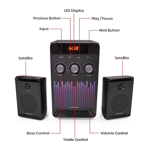 Speaker Simbadda CST 6000N+ Remote , RGB Led Display Bluetooth, SD Card, USB, Radio