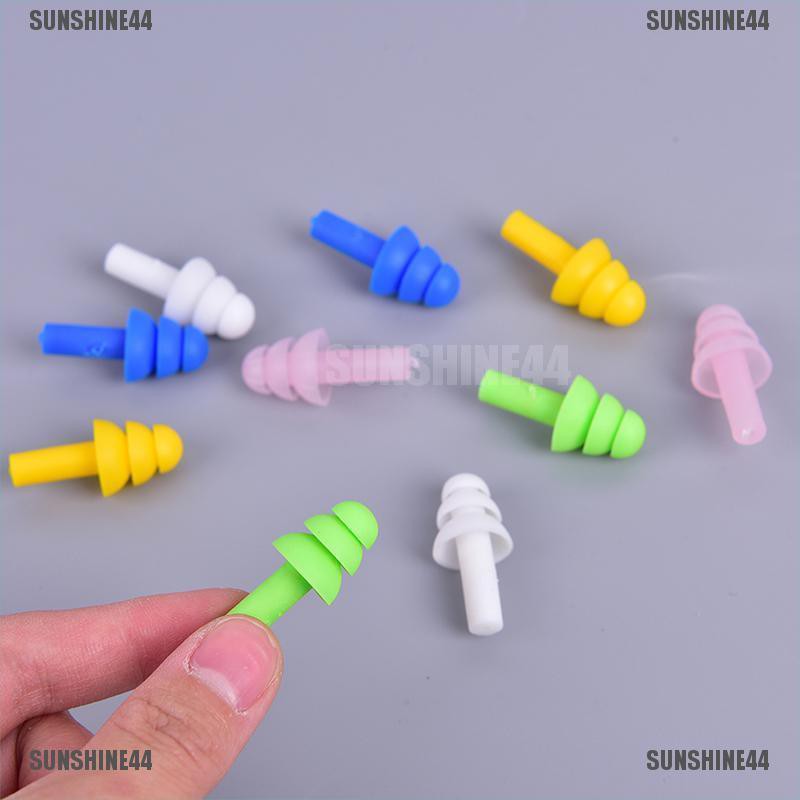 (Sunshine44) 5 Pasang Earplug Silikon Peredam Suara Untuk Berenang