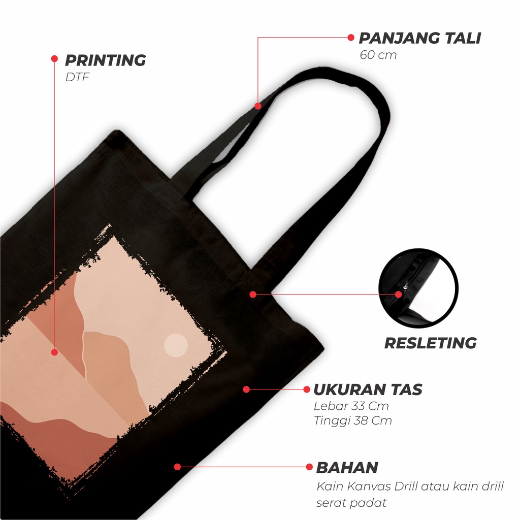 Sevine Tote Bag Tas Wanita Totebag Resleting Nordic Fashion Black Series Hitam - NGN 2