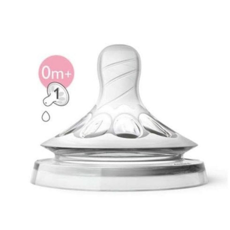 Nipple Avent Natural 2.0 size 1 2 teat wideneck extra soft dot usia 0m+ 1m+ ecer