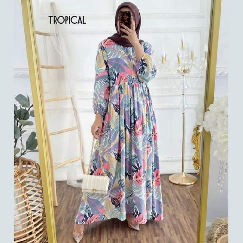 Gamis Rayon/Dress Terlaris / Gamis Muslim Syari Motif Terbaru