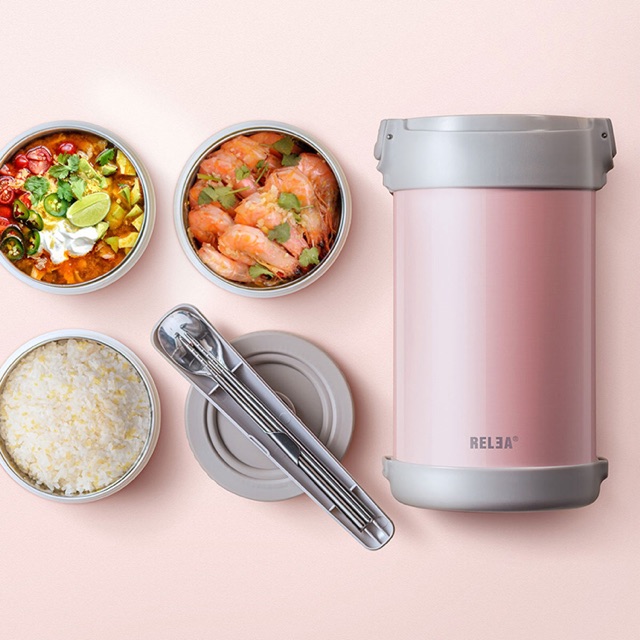 Lunch box stainless 304 3 tingkat kapasitas 2.2 L / rantangan stainless 304