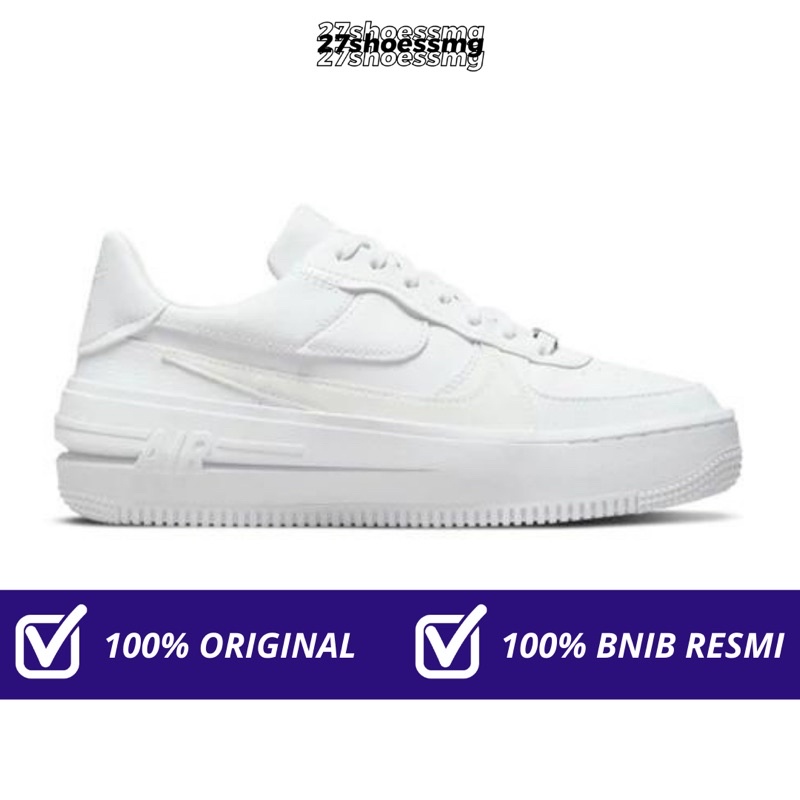 Nike Air Force 1 PLT.AF.ORM Platform Triple White 100% Original Resmi Nike