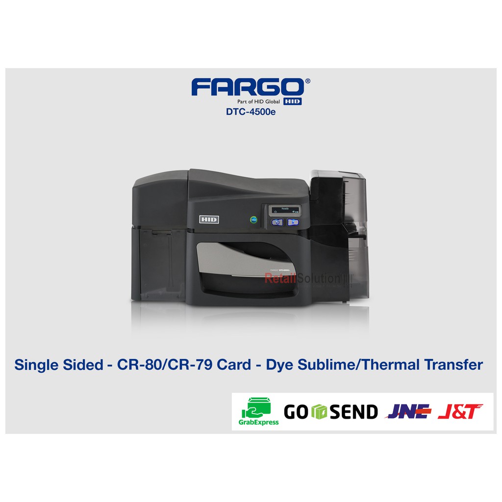 HID Fargo DTC4500 DTC-4500e Printer ID Card Single Sided