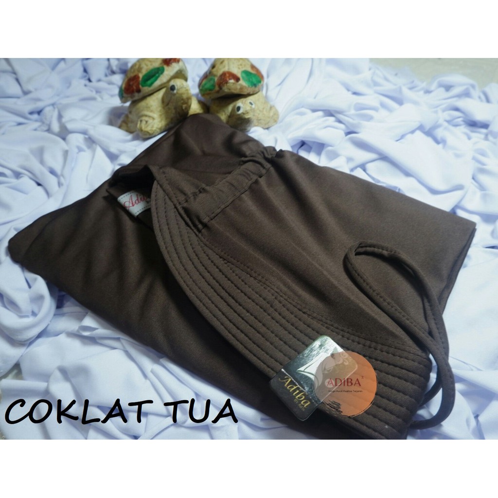 Jilbab Instan Jersey / Jilbab Serut Jersey Adiba / Grosir Kerudung Murah-Coklat Tua