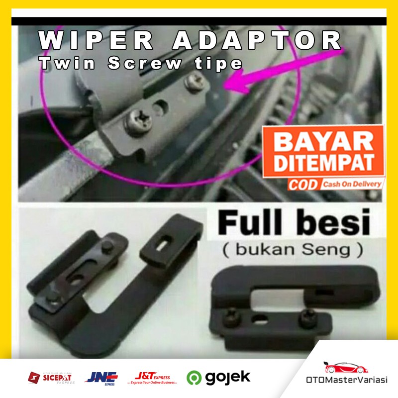 Adaptor Wiper Kaca Mobil Untuk mobil lama yang masi model baut agar bisa jadi ke hook bentuk U