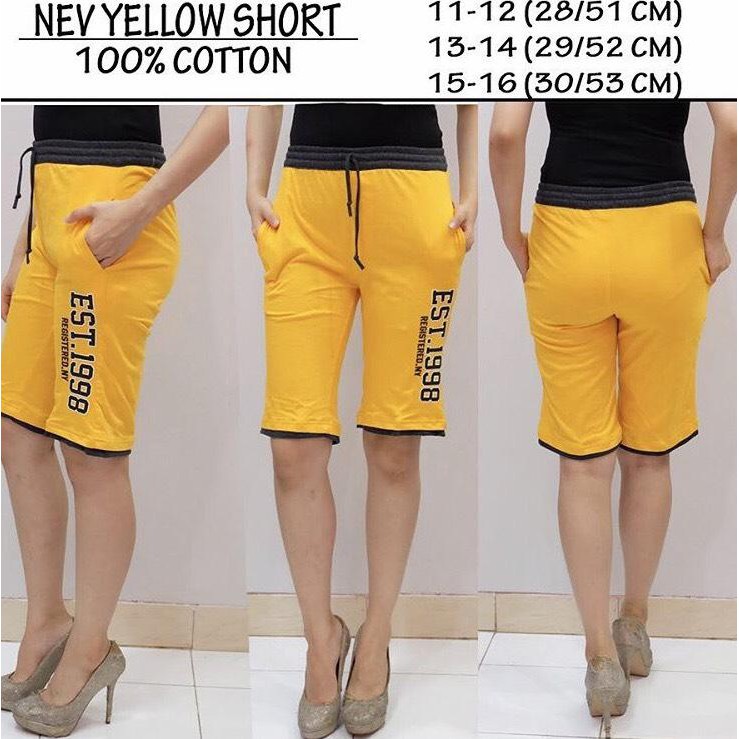 Celana Pendek Branded Wanita - NEVADA YELLOW SHORT