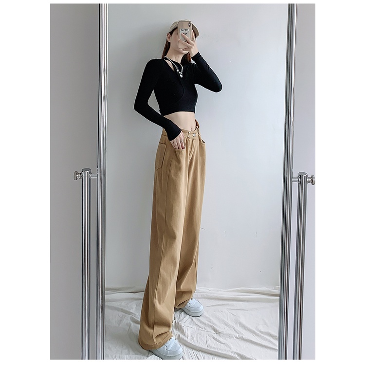 KHAKI HIGHT WAIST KULOT JEANS WANITA PREMIUM