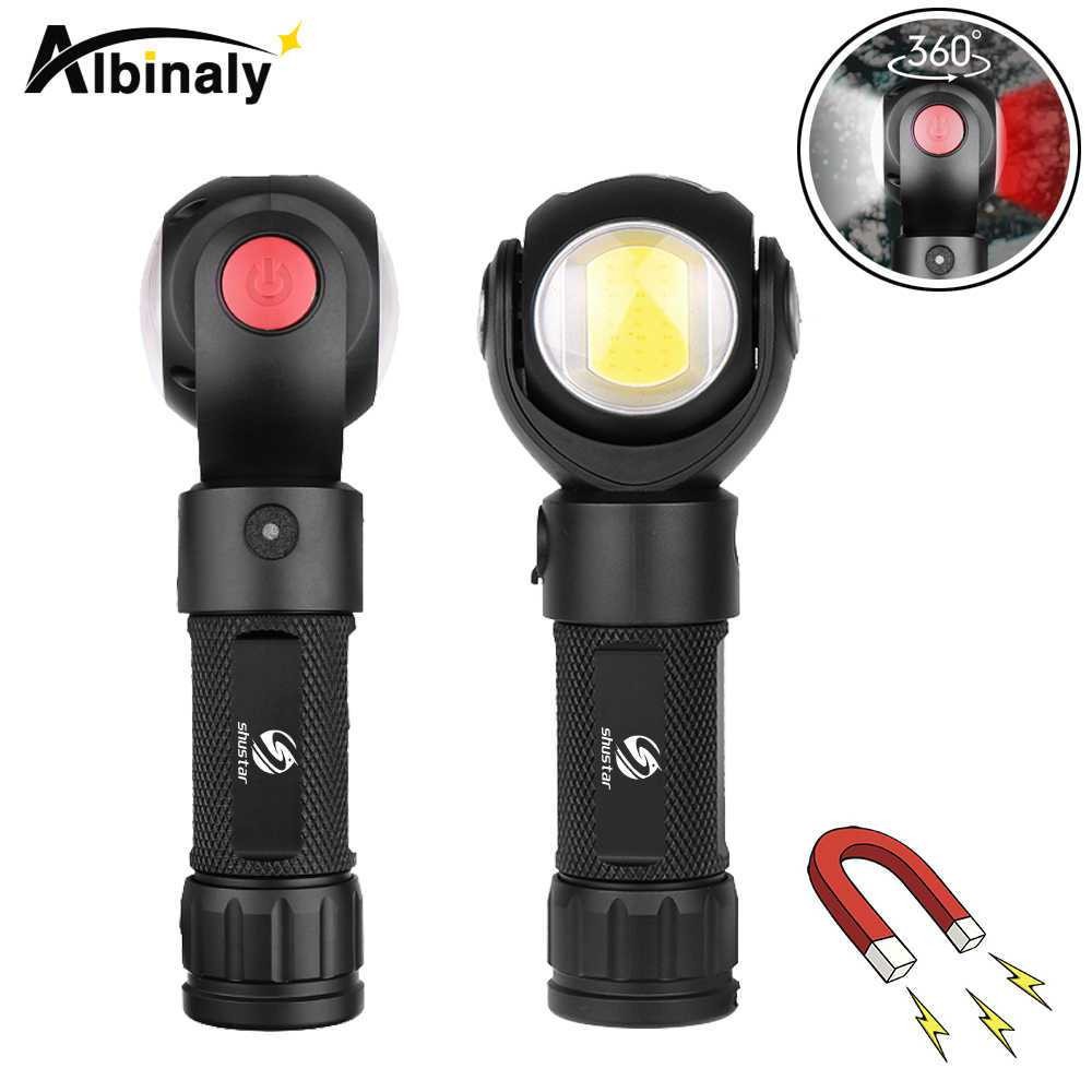 Albinaly Senter LED 360 Degree Rotating Head T6+COB LED - TG-S200