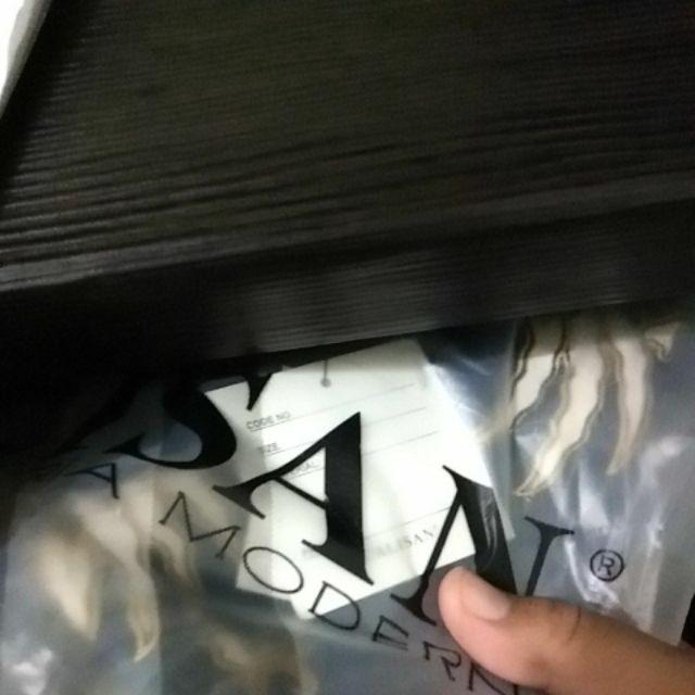 Kemeja Batik Alisan Slimfit Bunga Kipas Lengan Panjang